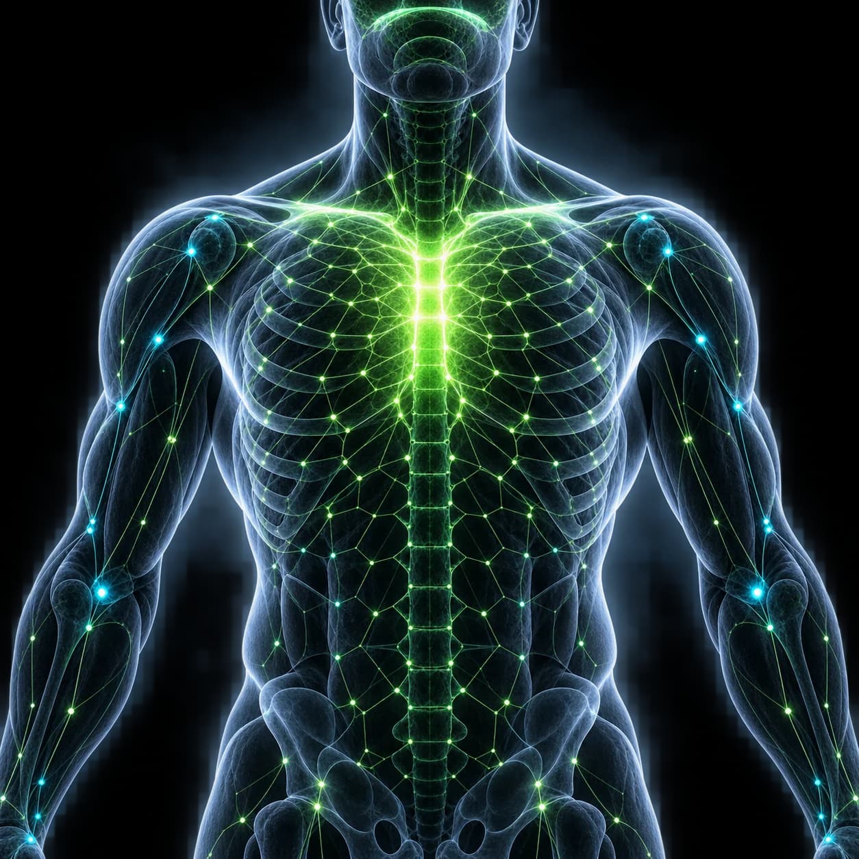 Thermal sensing network mapped across a human torso