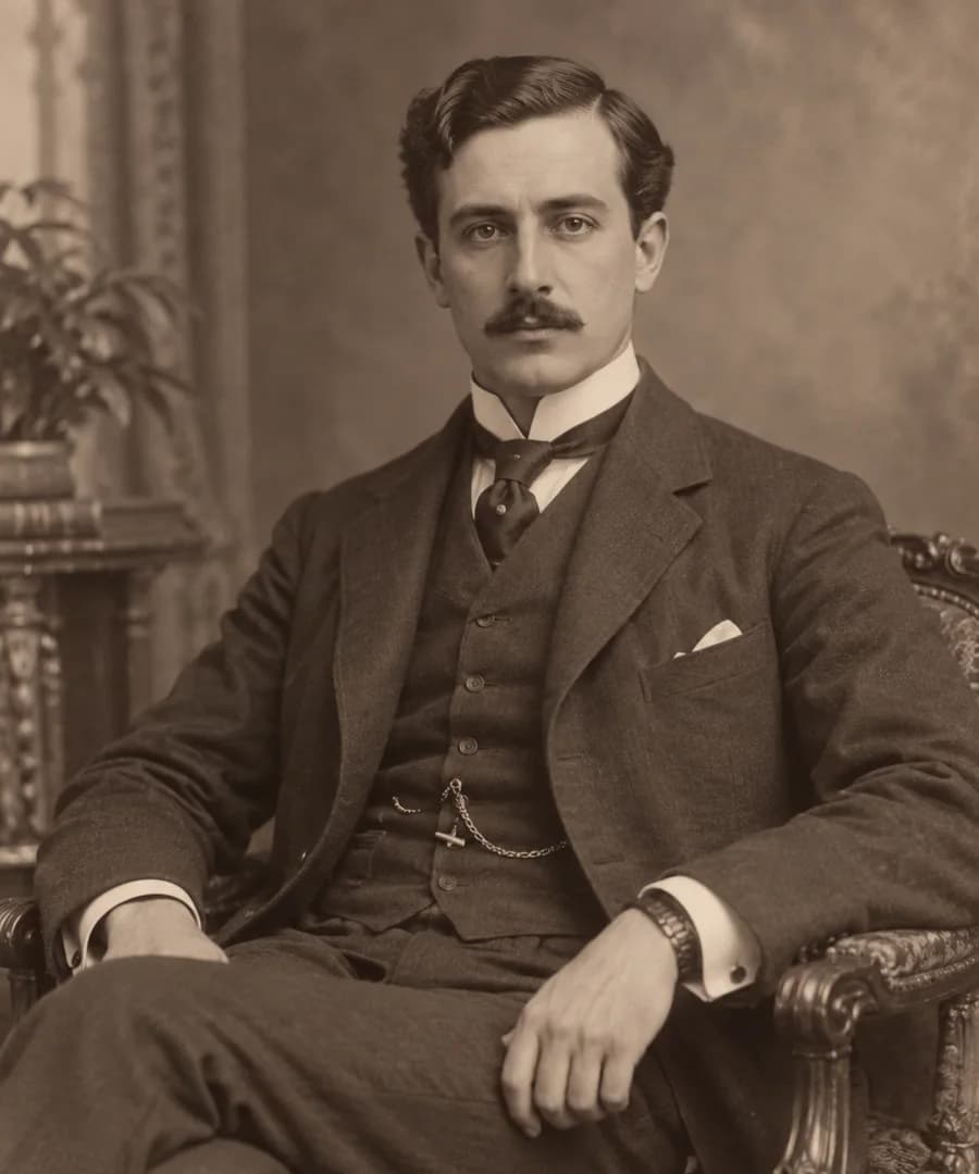 The same virtually unchanged fictional customer, wearing his bracelet in 1897